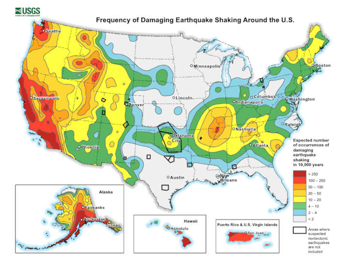 earthquake map