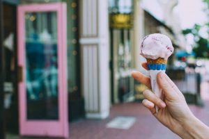 holding ice cream